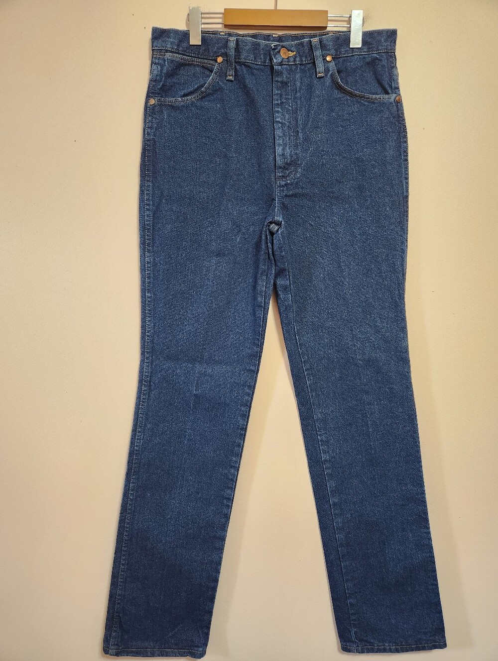 Wrangler 936PWD Cowboy Cut Slim Fit Denim Jeans Dark Wash Y2K Vintage Men 34x36
